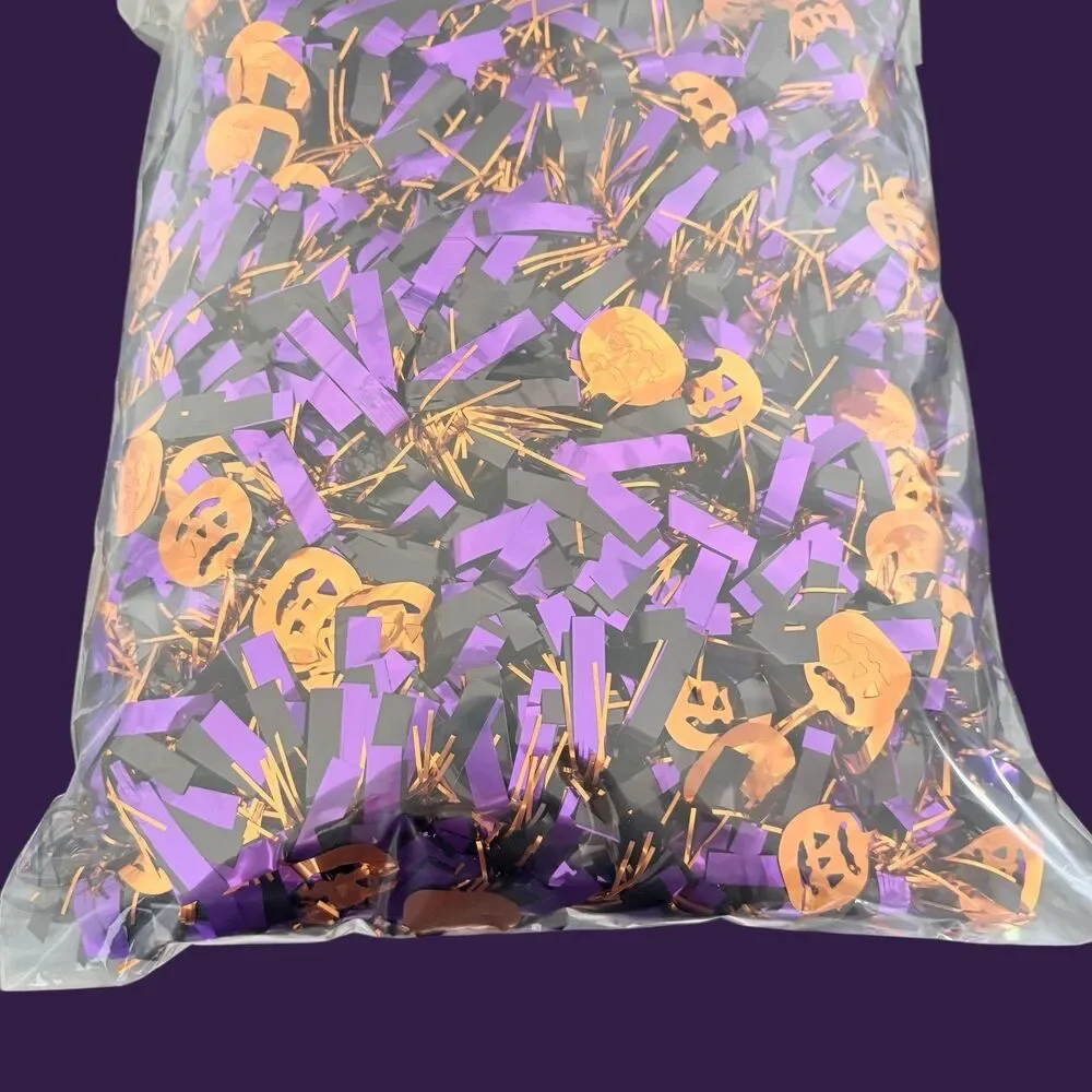 Halloween Tinsel Garland Purple Black Orange Pumpkin Hanging Decor Party 33 ft